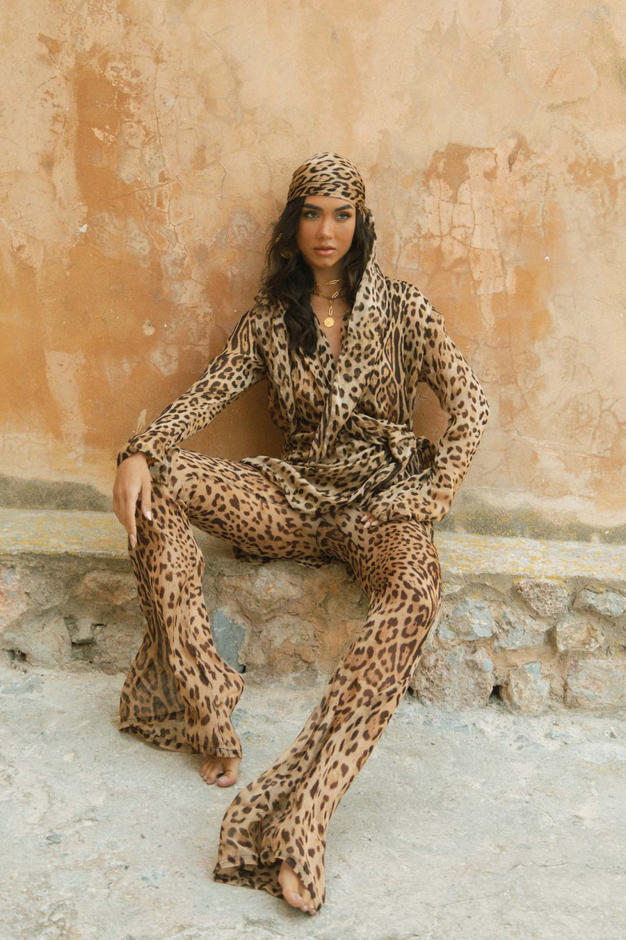 Fiorella Flares - Leopard Silk