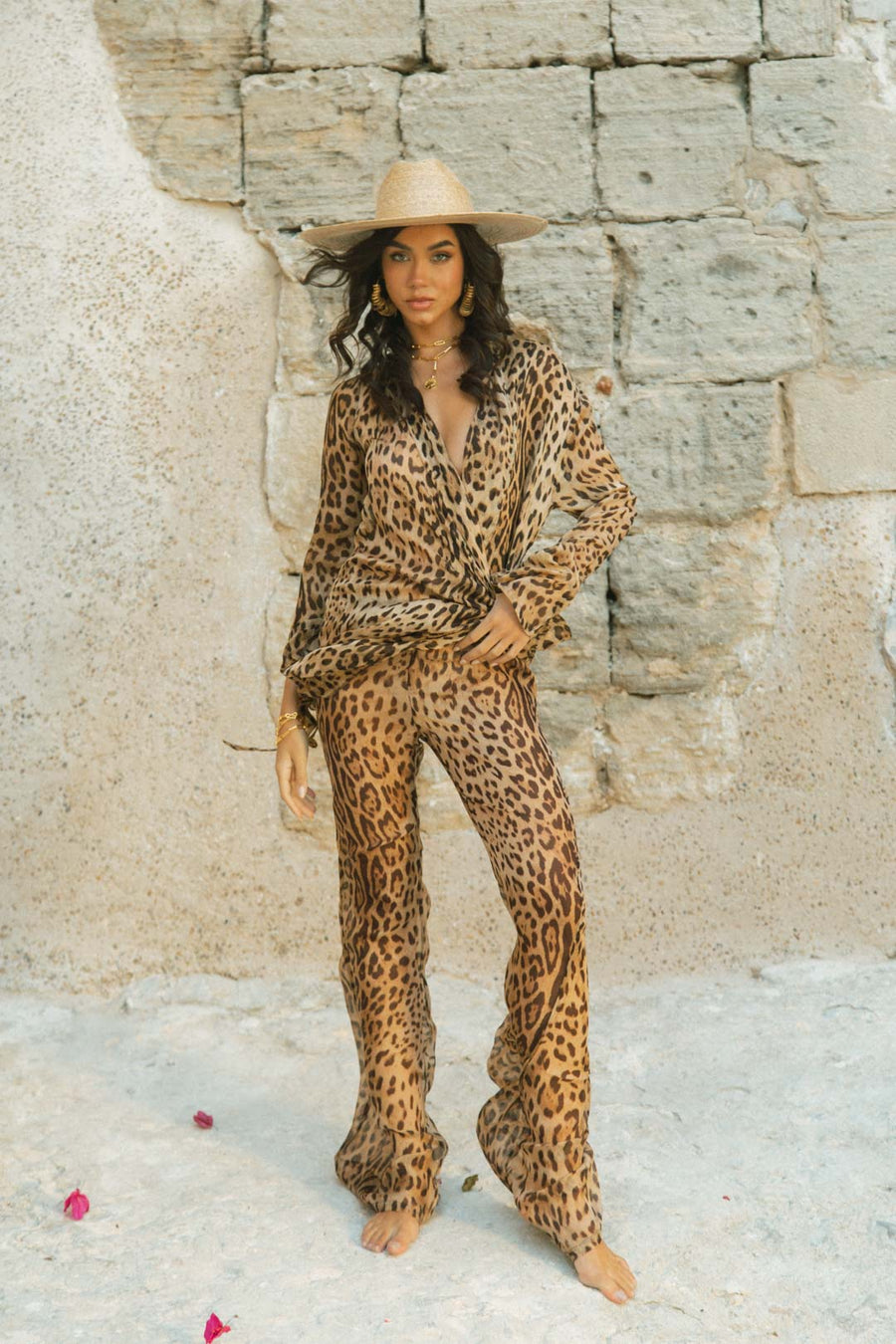 Fiorella Flares - Leopard Silk