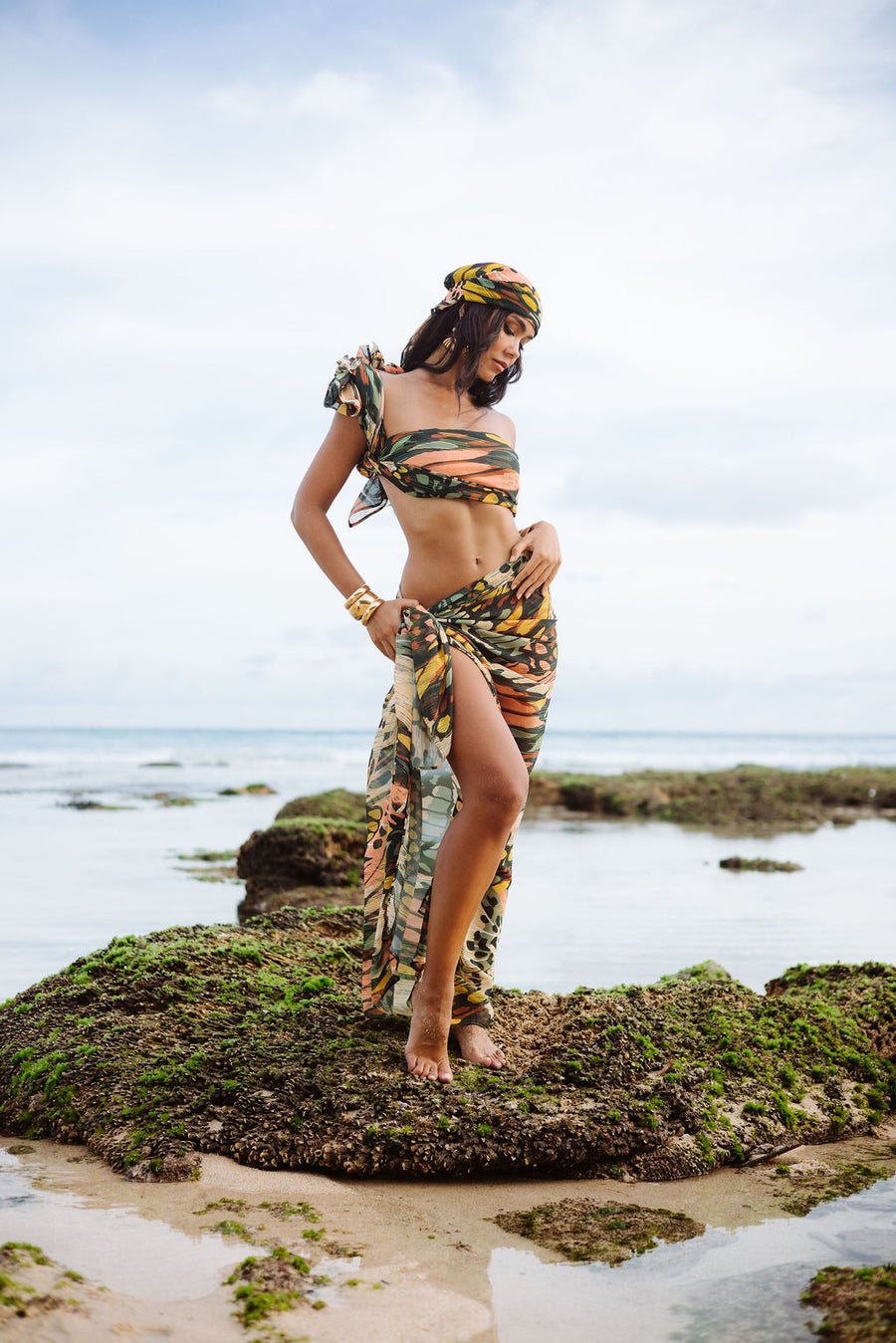 Palma Sarong (2 Scarves For Full Look) - Jungle