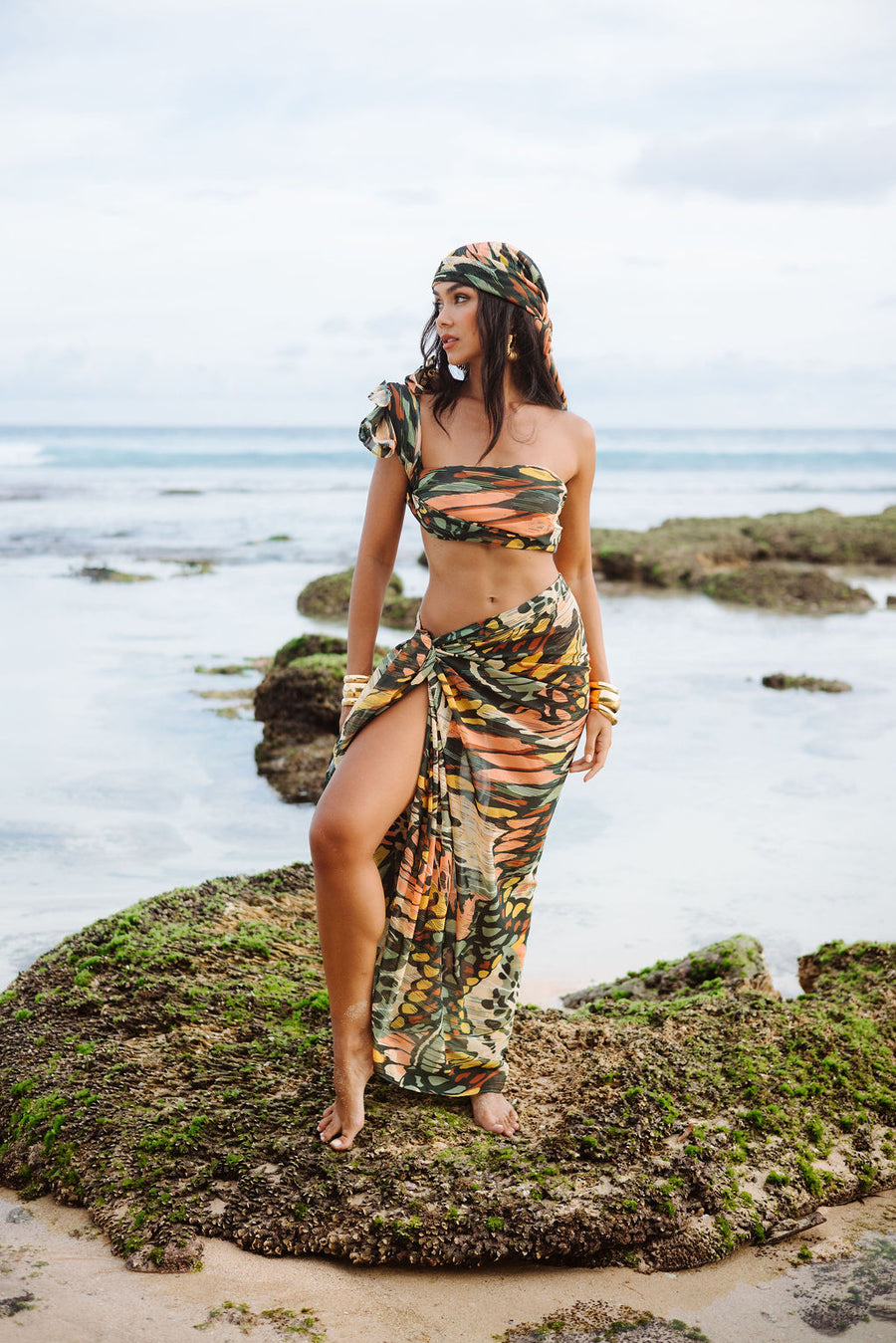 Palma Sarong (2 Scarves For Full Look) - Jungle